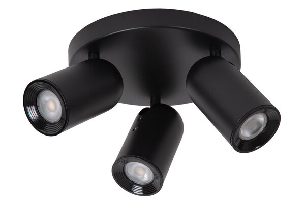 Lucide PUNCH - Plafondspot - Ø 21 cm - 3xGU10 (MR16) - Zwart