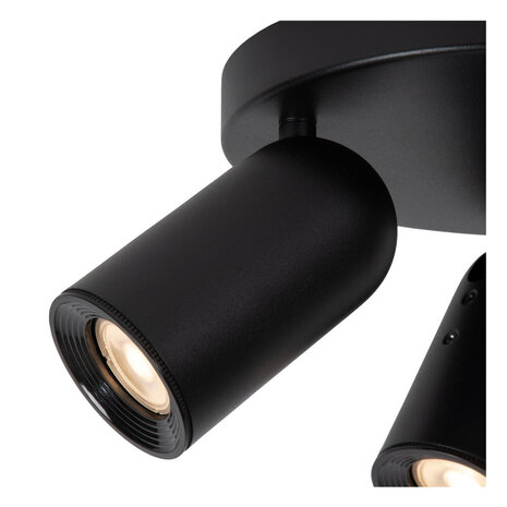 Lucide PUNCH - Plafondspot - Ø 21 cm - 3xGU10 (MR16) - Zwart