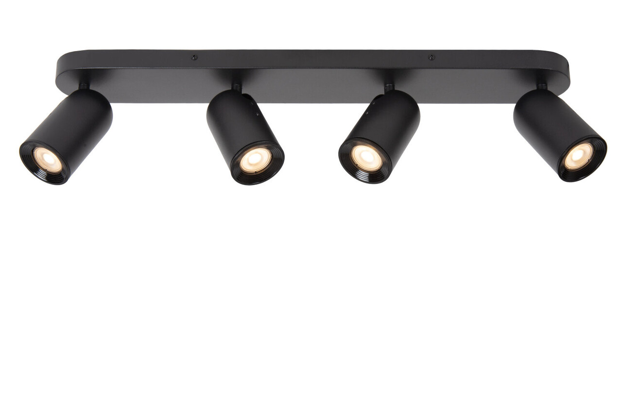 Lucide PUNCH - Plafondspot - 4xGU10 (MR16) - Zwart Lucide PUNCH - Plafondspot - 4xGU10 (MR16) - Zwart