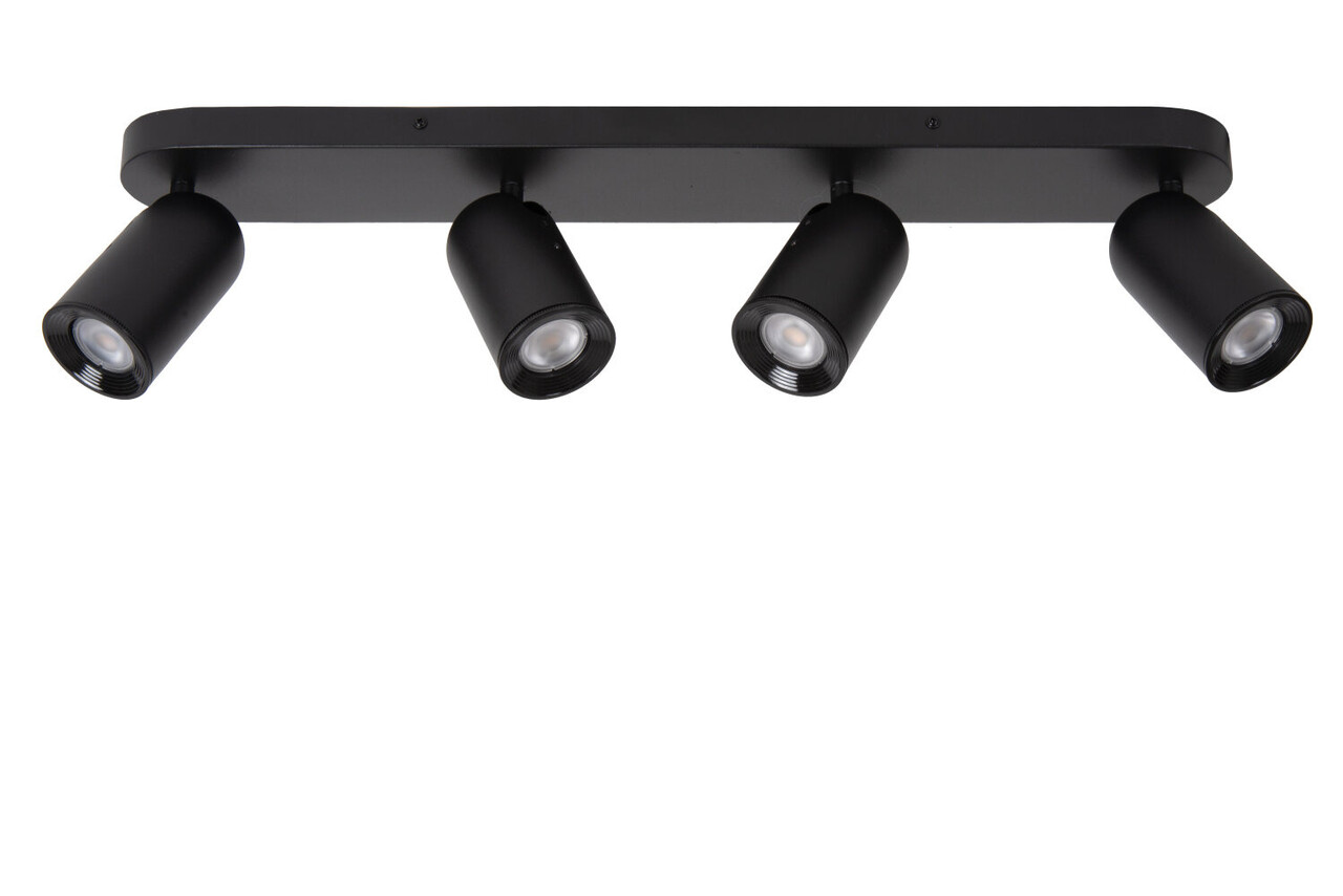 Lucide PUNCH - Plafondspot - 4xGU10 (MR16) - Zwart Lucide PUNCH - Plafondspot - 4xGU10 (MR16) - Zwart