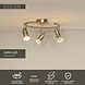 Lucide CARO-LED - Plafondspot - Ø 31 cm - LED - GU10 (MR16) - 3x5W 2700K - Mat chroom