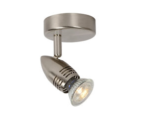 Lucide CARO-LED - Plafondspot - Ø 9 cm - LED - GU10 (MR16) - 1x5W 2700K - Mat chroom Lucide CARO-LED - Plafondspot - Ø 9 cm - LED - GU10 (MR16) - 1x5W 2700K - Mat chroom