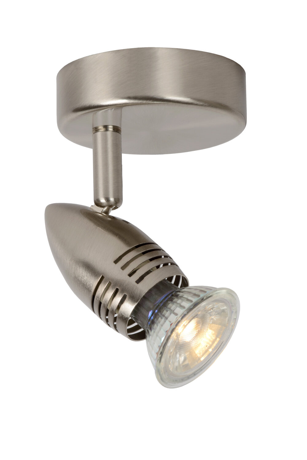 Lucide CARO-LED - Plafondspot - Ø 9 cm - LED - GU10 (MR16) - 1x5W 2700K - Mat chroom