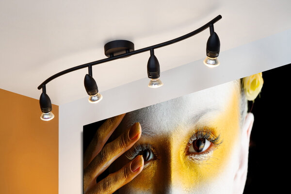 Lucide CARO - Plafondspot - 4xGU10 (MR16) - Zwart Lucide CARO - Plafondspot - 4xGU10 (MR16) - Zwart
