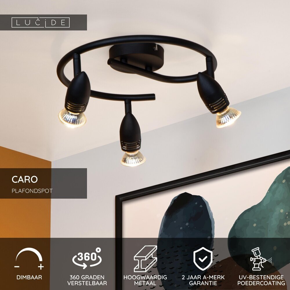 Lucide CARO - Plafondspot - Ø 31 cm - 3xGU10 (MR16) - Zwart Lucide CARO - Plafondspot - Ø 31 cm - 3xGU10 (MR16) - Zwart