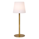 Lucide TYON - Oplaadbare Tafellamp Binnen/Buiten - Accu/Batterij - Ø 15 cm - LED Dimb. - 1x2W 2700K - IP65 - Mat Goud / Messing Lucide TYON - Oplaadbare Tafellamp Binnen/Buiten - Accu/Batterij - Ø 15 cm - LED Dimb. - 1x2W 2700K - IP65 - Mat Goud / Messing