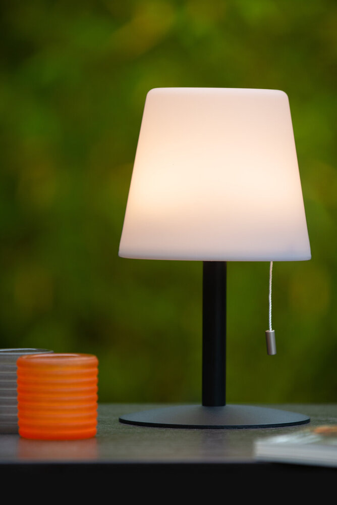 Lucide RIO - Oplaadbare Tafellamp Binnen/Buiten - Accu/Batterij - Ø 15,5 cm - LED Dimb. - 1x1,8W 3000K - IP44 - RGB - Multicolor