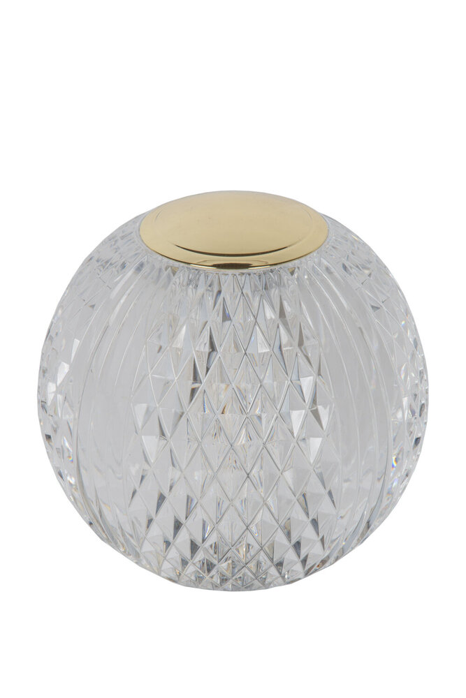 Lucide CINTRA - Oplaadbare Tafellamp - Accu/Batterij - Ø 11 cm - LED 3 StepDim - 1x2W 3000K - Transparant