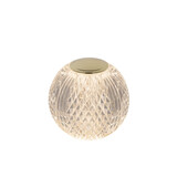 Lucide CINTRA - Oplaadbare Tafellamp - Accu/Batterij - Ø 11 cm - LED 3 StepDim - 1x2W 2700K - Transparant