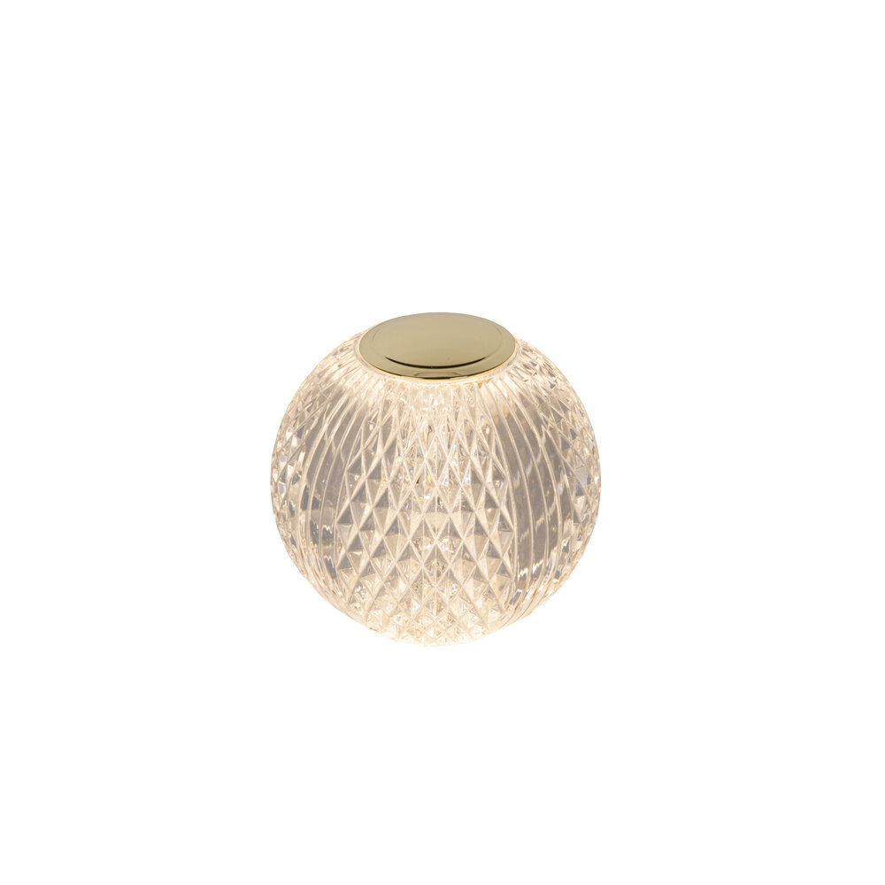 Lucide CINTRA - Oplaadbare Tafellamp - Accu/Batterij - Ø 9 cm - LED 3 StepDim - 1x1,5W 2700K - Transparant