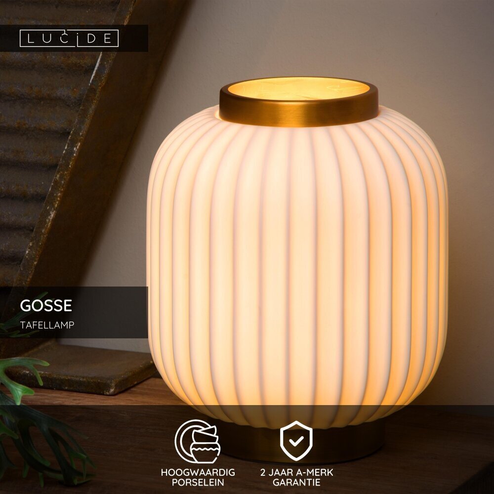 Lucide GOSSE - Tafellamp - Ø 19,5 cm - 1xE14 - Wit Lucide GOSSE - Tafellamp - Ø 19,5 cm - 1xE14 - Wit