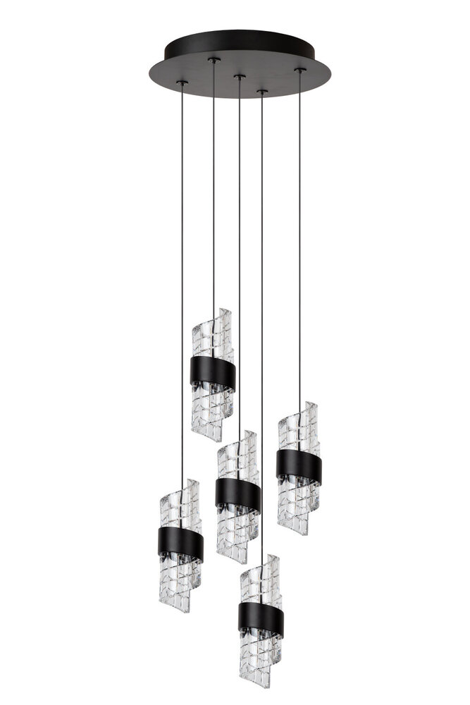 Lucide KLIGANDE - Hanglamp - Ø 30 cm - LED Dimb. - 5x8W 2700K - Zwart Lucide KLIGANDE - Hanglamp - Ø 30 cm - LED Dimb. - 5x8W 2700K - Zwart