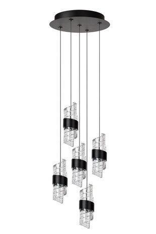 Lucide KLIGANDE - Hanglamp - Ø 30 cm - LED Dimb. - 5x8W 2700K - Zwart Lucide KLIGANDE - Hanglamp - Ø 30 cm - LED Dimb. - 5x8W 2700K - Zwart