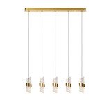 Lucide KLIGANDE - Hanglamp - LED Dimb. - 5x7,8W 2700K - Mat Goud / Messing