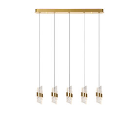 Lucide KLIGANDE - Hanglamp - LED Dimb. - 5x7,8W 2700K - Mat Goud / Messing