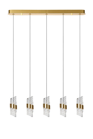 Lucide KLIGANDE - Hanglamp - LED Dimb. - 5x7,8W 2700K - Mat Goud / Messing Lucide KLIGANDE - Hanglamp - LED Dimb. - 5x7,8W 2700K - Mat Goud / Messing