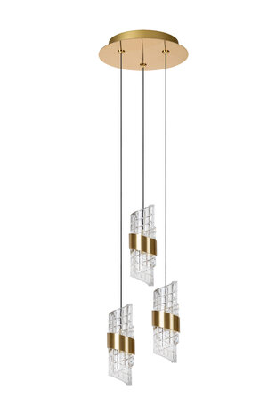 Lucide KLIGANDE - Hanglamp - Ø 25 cm - LED Dimb. - 3x8W 2700K - Mat Goud / Messing Lucide KLIGANDE - Hanglamp - Ø 25 cm - LED Dimb. - 3x8W 2700K - Mat Goud / Messing