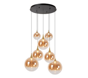 Lucide GISELA - Hanglamp - Ø 84 cm - LED Dimb. - 2700K - Met vervangbare LED-module - Amber - Premium Lucide GISELA - Hanglamp - Ø 84 cm - LED Dimb. - 2700K - Met vervangbare LED-module - Amber - Premium