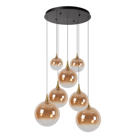 Lucide GISELA - Hanglamp - Ø 84 cm - LED Dimb. - 2700K - Met vervangbare LED-module - Amber - Premium Lucide GISELA - Hanglamp - Ø 84 cm - LED Dimb. - 2700K - Met vervangbare LED-module - Amber - Premium