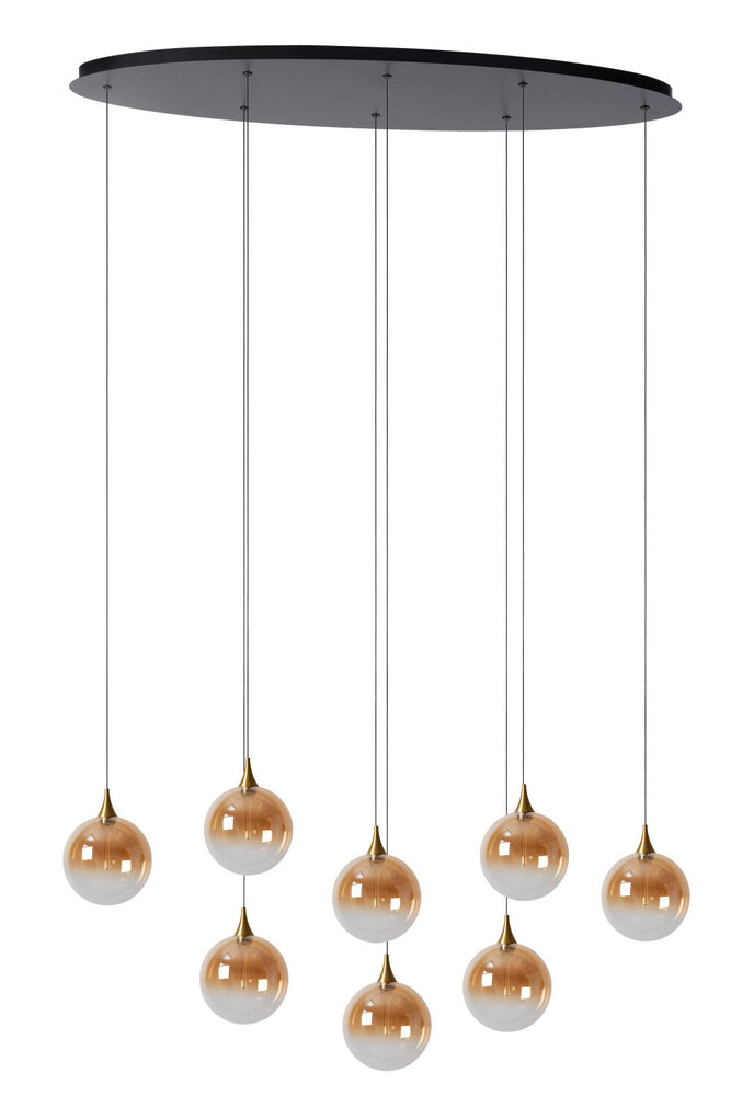Lucide GISELA - Hanglamp - LED Dimb. - 8x3,9W 2700K - Amber - Premium Lucide GISELA - Hanglamp - LED Dimb. - 8x3,9W 2700K - Amber - Premium