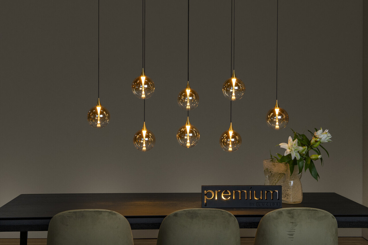 Lucide GISELA - Hanglamp - LED Dimb. - 8x3,9W 2700K - Amber - Premium Lucide GISELA - Hanglamp - LED Dimb. - 8x3,9W 2700K - Amber - Premium