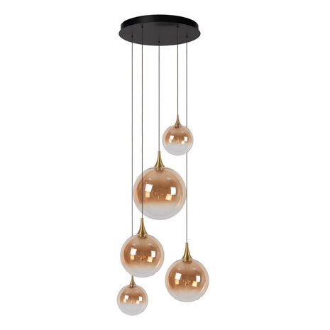 Lucide GISELA - Hanglamp - Ø 57 cm - LED Dimb. - 2700K - Met vervangbare LED-module - Amber - Premium