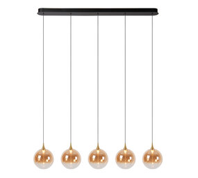 Lucide GISELA - Hanglamp - LED Dimb. - 5x4W 2700K - Met vervangbare LED-module - Amber - Premium Lucide GISELA - Hanglamp - LED Dimb. - 5x4W 2700K - Met vervangbare LED-module - Amber - Premium