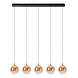 Lucide GISELA - Hanglamp - LED Dimb. - 5x4W 2700K - Met vervangbare LED-module - Amber - Premium Lucide GISELA - Hanglamp - LED Dimb. - 5x4W 2700K - Met vervangbare LED-module - Amber - Premium