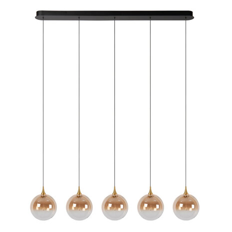 Lucide GISELA - Hanglamp - LED Dimb. - 5x4W 2700K - Met vervangbare LED-module - Amber - Premium Lucide GISELA - Hanglamp - LED Dimb. - 5x4W 2700K - Met vervangbare LED-module - Amber - Premium
