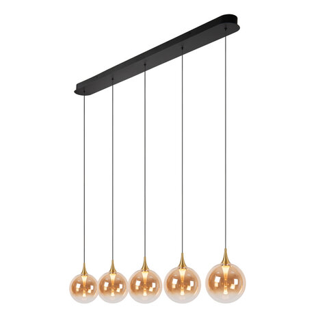 Lucide GISELA - Hanglamp - LED Dimb. - 5x4W 2700K - Met vervangbare LED-module - Amber - Premium Lucide GISELA - Hanglamp - LED Dimb. - 5x4W 2700K - Met vervangbare LED-module - Amber - Premium