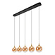 Lucide GISELA - Hanglamp - LED Dimb. - 5x4W 2700K - Met vervangbare LED-module - Amber - Premium Lucide GISELA - Hanglamp - LED Dimb. - 5x4W 2700K - Met vervangbare LED-module - Amber - Premium