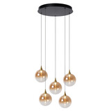 Lucide GISELA - Hanglamp - Ø 48 cm - LED Dimb. - 5x3,8W 2700K - Amber - Premium