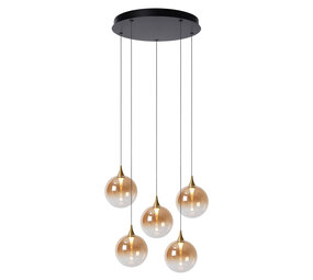 Lucide GISELA - Hanglamp - Ø 48 cm - LED Dimb. - 5x3,8W 2700K - Amber - Premium Lucide GISELA - Hanglamp - Ø 48 cm - LED Dimb. - 5x3,8W 2700K - Amber - Premium