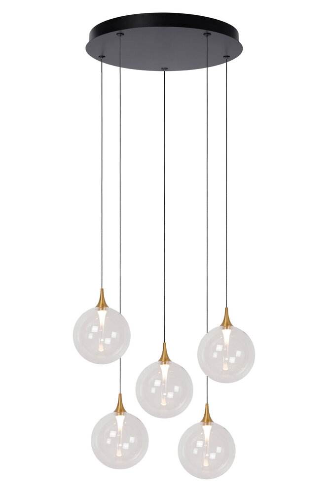 Lucide GISELA - Hanglamp - Ø 48 cm - LED Dimb. - 5x3,8W 2700K - Transparant - Premium Lucide GISELA - Hanglamp - Ø 48 cm - LED Dimb. - 5x3,8W 2700K - Transparant - Premium