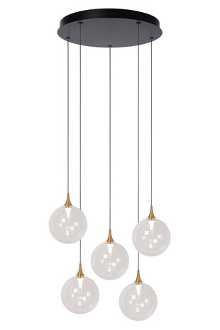 Lucide GISELA - Hanglamp - Ø 48 cm - LED Dimb. - 5x3,8W 2700K - Transparant - Premium Lucide GISELA - Hanglamp - Ø 48 cm - LED Dimb. - 5x3,8W 2700K - Transparant - Premium