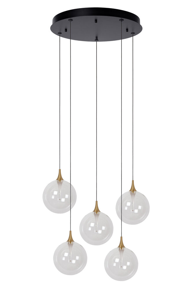 Lucide GISELA - Hanglamp - Ø 48 cm - LED Dimb. - 5x3,8W 2700K - Transparant - Premium Lucide GISELA - Hanglamp - Ø 48 cm - LED Dimb. - 5x3,8W 2700K - Transparant - Premium