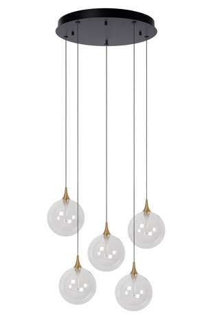 Lucide GISELA - Hanglamp - Ø 48 cm - LED Dimb. - 5x3,8W 2700K - Transparant - Premium Lucide GISELA - Hanglamp - Ø 48 cm - LED Dimb. - 5x3,8W 2700K - Transparant - Premium