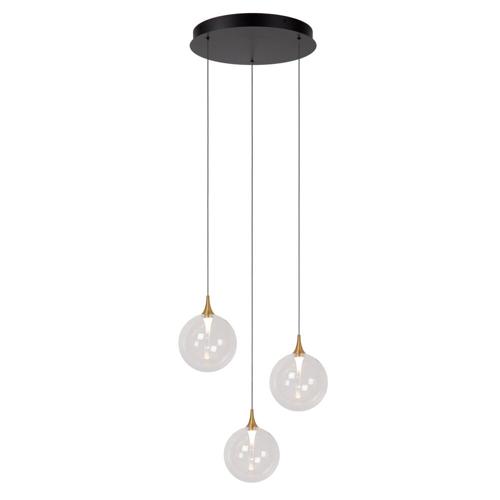Lucide GISELA - Hanglamp - Ø 36 cm - LED Dimb. - 3x4,3W 2700K - Transparant - Premium