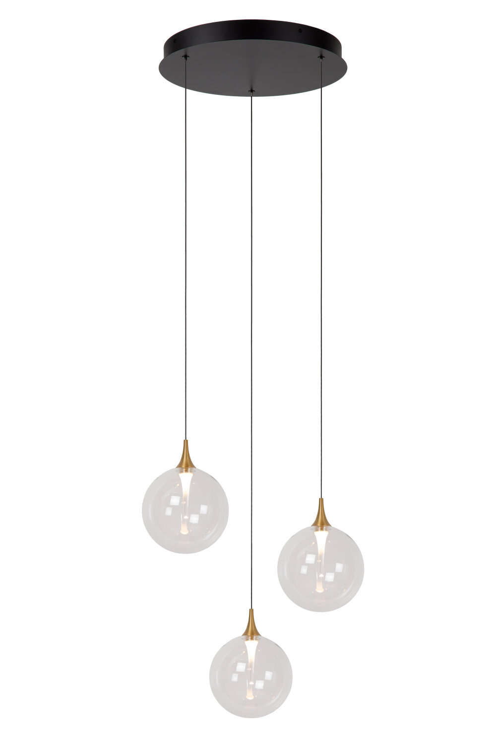 Lucide GISELA - Hanglamp - Ø 36 cm - LED Dimb. - 3x4,3W 2700K - Transparant - Premium