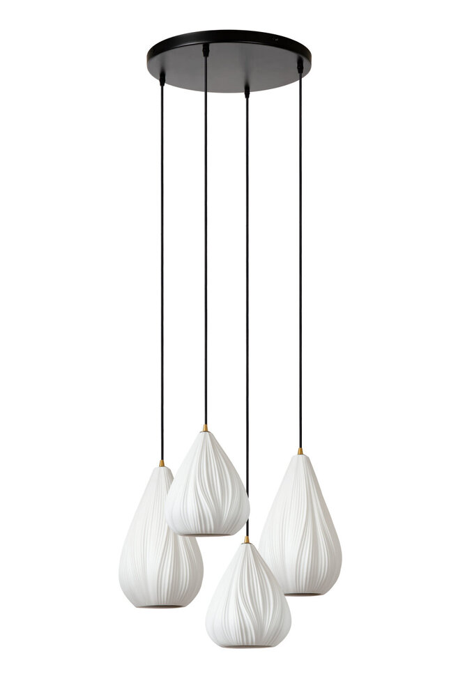 Lucide CINZIA - Hanglamp - Ø 55,5 cm - 4xE27 - Wit Lucide CINZIA - Hanglamp - Ø 55,5 cm - 4xE27 - Wit