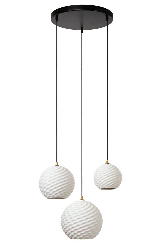 Lucide BINA - Hanglamp - Ø 40 cm - 3xE27 - Wit Lucide BINA - Hanglamp - Ø 40 cm - 3xE27 - Wit