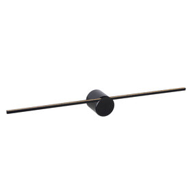 Lucide MIZAR - Wandlamp Badkamer - LED - 1x6W 2700K - IP44 - Zwart