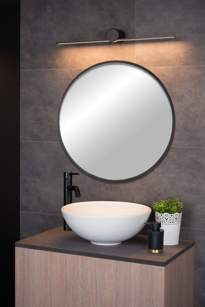 Lucide MIZAR - Wandlamp Badkamer - LED - 1x6W 2700K - IP44 - Zwart Lucide MIZAR - Wandlamp Badkamer - LED - 1x6W 2700K - IP44 - Zwart