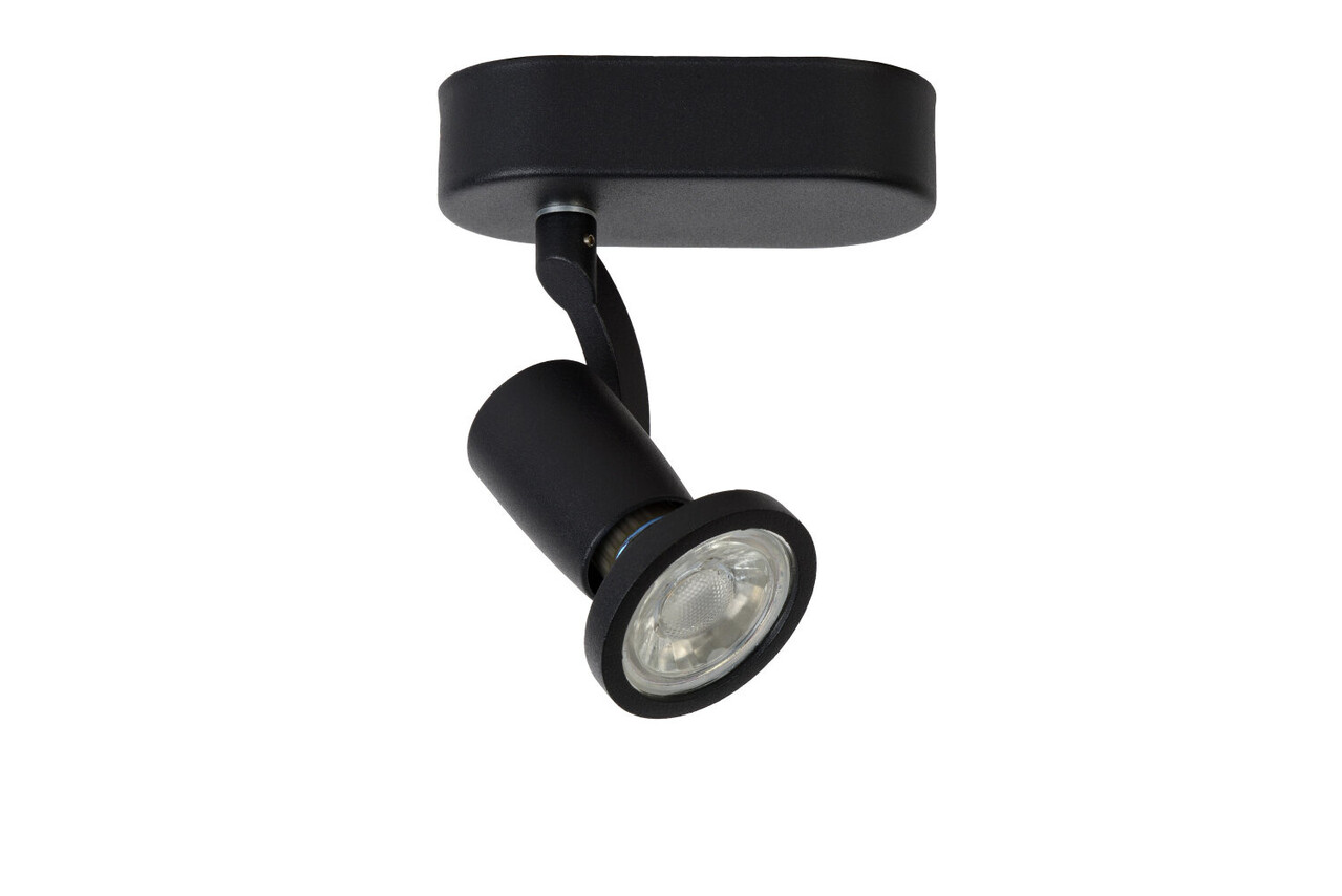 Lucide JASTER-LED - Plafondspot - LED - GU10 (MR16) - 1x5W 2700K - Zwart Lucide JASTER-LED - Plafondspot - LED - GU10 (MR16) - 1x5W 2700K - Zwart