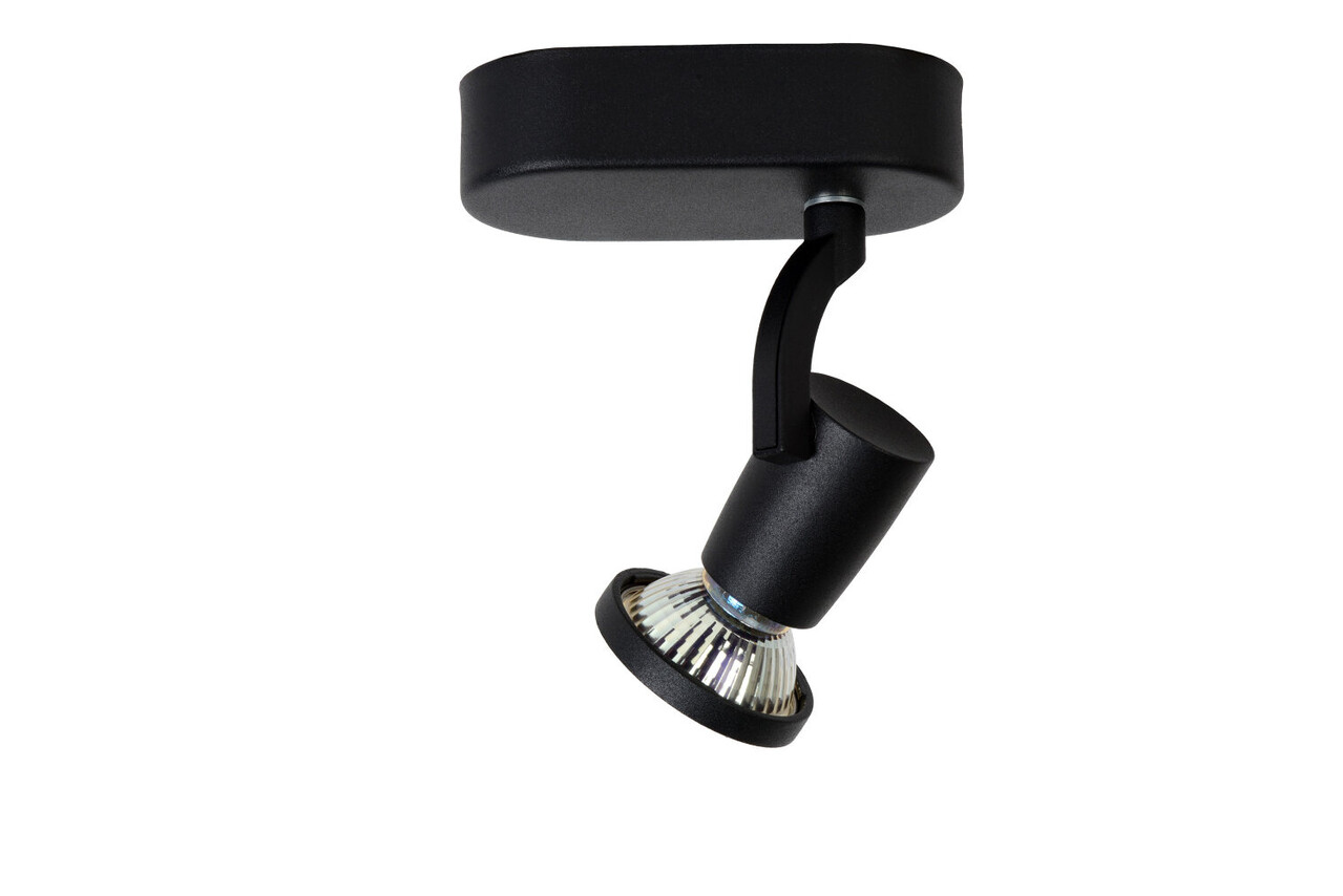 Lucide JASTER-LED - Plafondspot - LED - GU10 (MR16) - 1x5W 2700K - Zwart Lucide JASTER-LED - Plafondspot - LED - GU10 (MR16) - 1x5W 2700K - Zwart