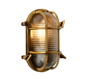 Lucide DUDLEY - Wandlamp Binnen/Buiten - 1xE27 - IP65 - Mat Goud / Messing