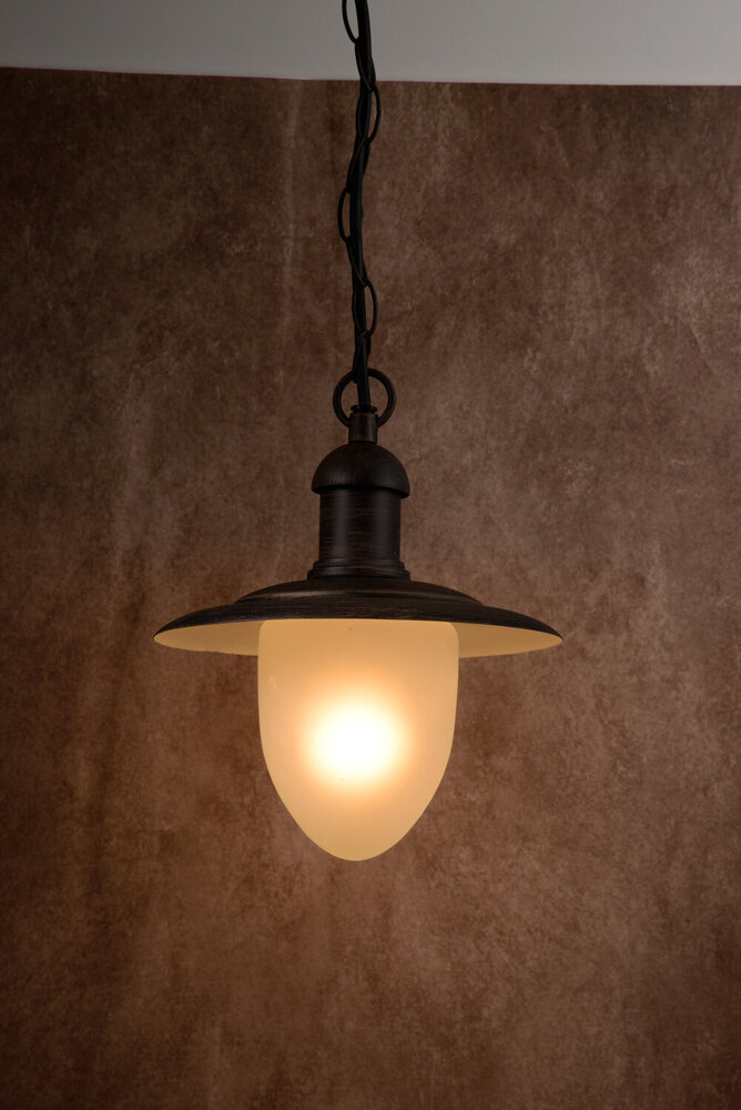 Lucide ARUBA - Hanglamp Binnen/Buiten - Ø 25 cm - 1xE27 - IP44 - Roest bruin Lucide ARUBA - Hanglamp Binnen/Buiten - Ø 25 cm - 1xE27 - IP44 - Roest bruin