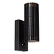 Lucide TIMBALA - Wandspot / Wandlamp Binnen/Buiten - 2xGU10 (MR16) - IP44 - Beweging & dag/nacht sensor - Zwart - Essential