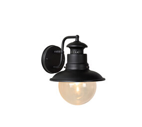 Lucide FIGO - Wandlamp Binnen/Buiten - Ø 21,5 cm - 1xE27 - IP44 - Zwart