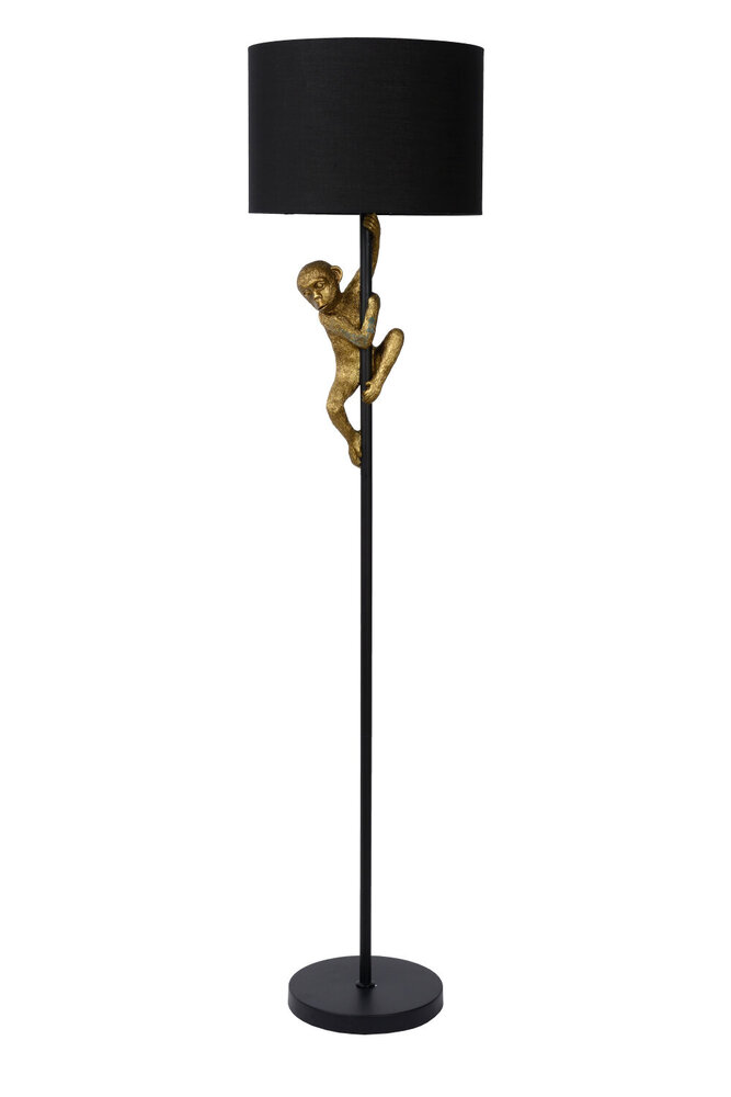 Lucide EXTRAVAGANZA CHIMP - Vloerlamp - Ø 35 cm - 1xE27 - Zwart